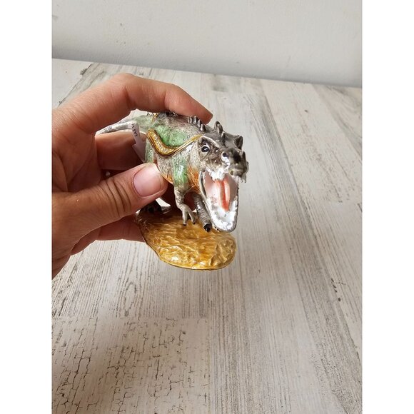 Kalifano T-Rex dinosaur trinket box jewelry rhinestone unique hinged figurine ty - Picture 3 of 9